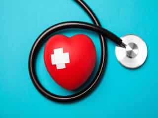 red heart with Stethoscope
